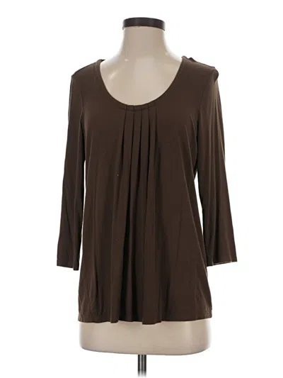 Pre-owned Jh Collectibles 3/4 Sleeve Top Brown Scoop Neck Tops