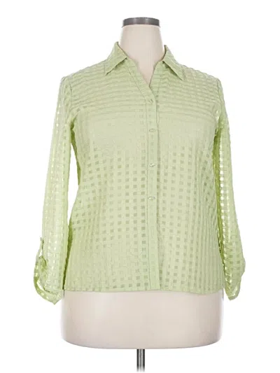 Pre-owned Jh Collectibles Long Sleeve Blouse In Green