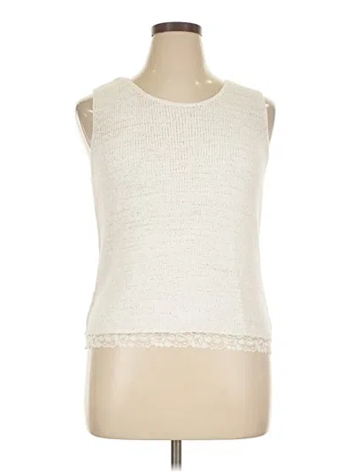 Pre-owned Jh Collectibles Sleeveless Top Ivory Boatneck Tops