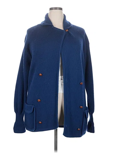 Pre-owned Jh Collectibles Wool Cardigan Sweater In Blue