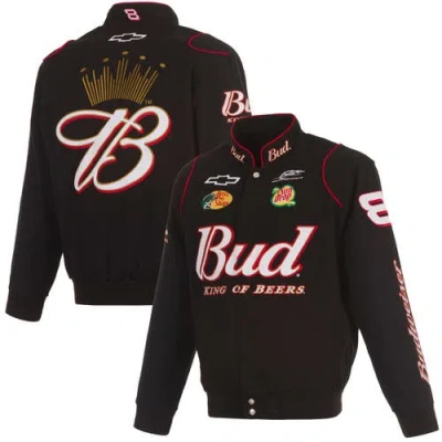 Jh Design Black Dale Earnhardt Jr. Budweiser Full-snap Twill Jacket
