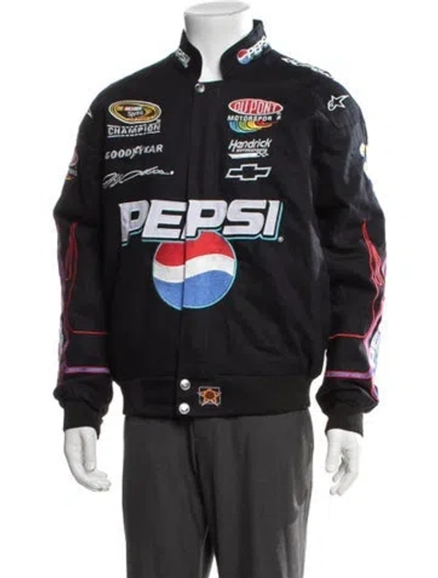 Pre-owned Jh Design Graphic Print Jacket In Black