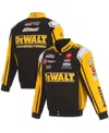 Jh Design Men's Black/yellow Christopher Bell Dewalt Full-snap Twill Uniform Jacket In Yellow