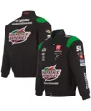 Jh Design Black Ty Gibbs Interstate Batteries Twill Uniform Full-snap Jacket In Black