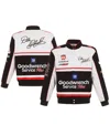 Jh Design Men's  White, Black Dale Earnhardt Goodwrench Twill Uniform Full-snap Jacket In White,black