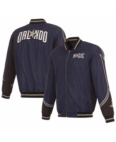 Jh Design Men's Navy Orlando Magic 2023/24 City Edition Full-zip Bomber Jacket