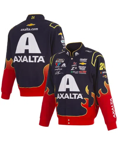 Jh Design Men's Navy/red William Byron Axalta Full-snap Twill Uniform Jacket In Multi
