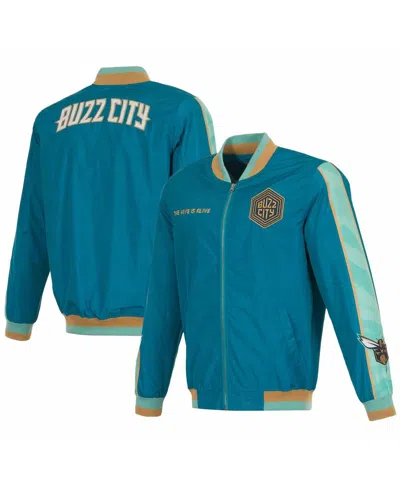 Jh Design Men's Turquoise Charlotte Hornets 2023/24 City Edition Full-zip Bomber Jacket