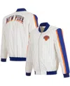 Jh Design Men'sâ White New York Knicks 2024/25 City Edition Full-zip Nylon Bomber Jacket In White