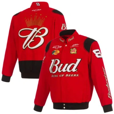 Jh Design Red Dale Earnhardt Jr. Budweiser Full-snap Twill Jacket
