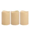 Jh Specialties Inc/lumabase Battery Operated Led Pillar Candles, Set Of 3 In Cream