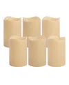 Jh Specialties Inc/lumabase Battery Operated Led Pillar Candles, Set Of 6 In Cream