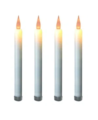Jh Specialties Inc/lumabase Lumabase Set Of 4 Flickering Amber Taper Candles In Medium Yel