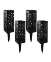 Jh Specialties Inc/lumabase Lumabase Solar Powered Pathway Lights, Set Of 4 In Black