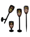 Jh Specialties Inc/lumabase Solar Powered Flame Effect Led Garden Torch In Black