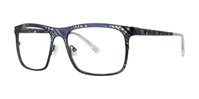 Jhane Barnes Skew Lines Men's Glasses, Blue, Size 56