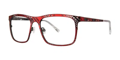 Jhane Barnes Skew Lines Men's Glasses, Red, Size 56