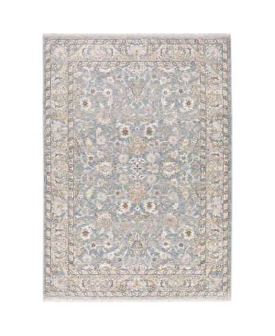 Jhb Design S Kumar Kum03 Blue And Ivory 6'7" X 9'6" Area Rug In Blue,ivory