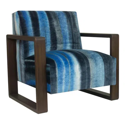 Pre-owned Jhon Ortiz Open Rectangle Frame Lounge Chair With Exposed Stained Maple Arms In Brown