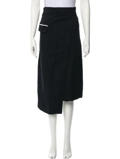 Pre-owned Ji Oh Midi Length Skirt In Black