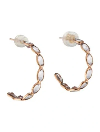 Pre-owned Jia Jia 14k  2.56ctw Morganite Hoop Earrings In Multicolor