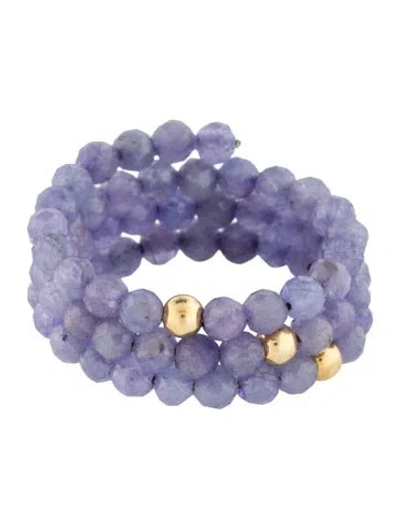 Pre-owned Jia Jia 14k Dyed Tanzanite Spiral Band In Multicolor