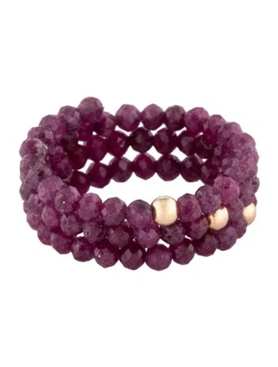 Pre-owned Jia Jia 14k Glass-filled Ruby Wrap Ring In Multicolor