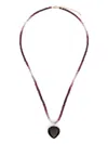 Jia Jia 14kt Yellow Gold Heart-pendant Ruby And Smoky Quartz Necklace In Red