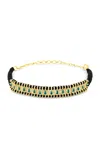 Jia Jia 14k Gold-plated Diamond; Emerald Necklace In Dark Green