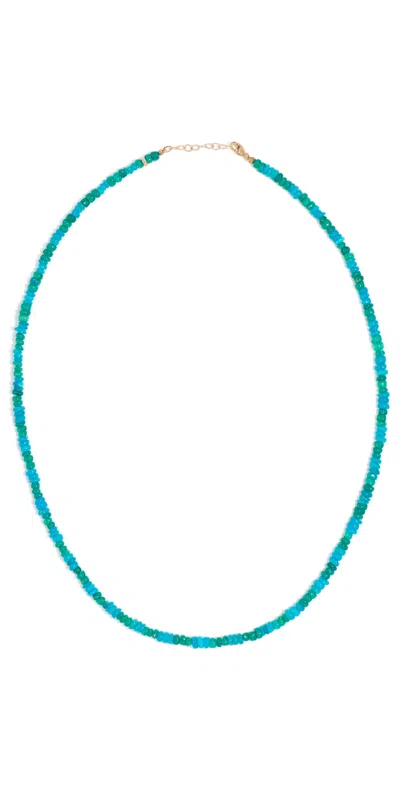 Jia Jia 14k Mini Blue Green Stripe Opal Necklace Blue Green