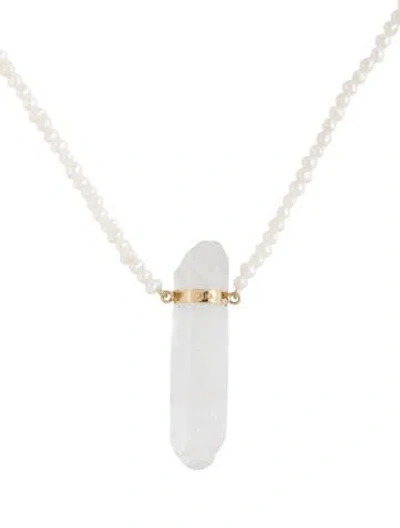 Pre-owned Jia Jia 14k Ocean Mini Pearls With Crystal Station, 20.75" In Multicolor