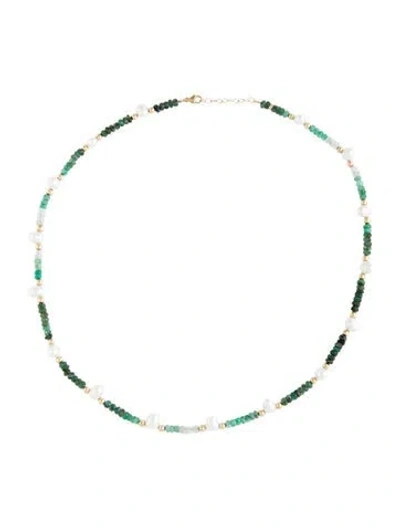Pre-owned Jia Jia 14k Pearl & Multi-stone Arizona Necklace, 17.25" In Multicolor