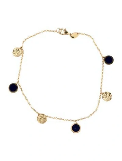 Pre-owned Jia Jia 14k Resin Charm Bracelet, 7.5" In Multicolor