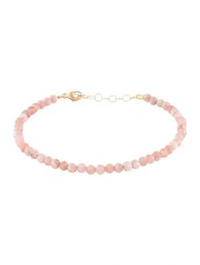 Pre-owned Jia Jia 14k Rhodochrosite Arizona Bead Bracelet, 7" In Multicolor