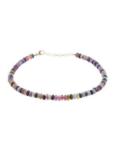 Pre-owned Jia Jia 14k Sapphire Bead Bracelet, 8.5" In Multicolor