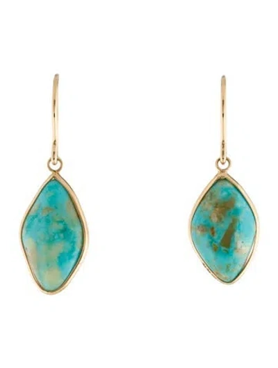 Pre-owned Jia Jia 14k Turquoise Drop Earrings In Multicolor
