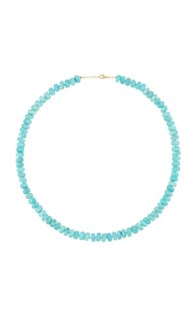 Jia Jia 14k Yellow Gold Amazonite Crystal Necklace In Blue