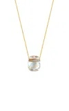 Jia Jia 14k Yellow Gold Crystal Quartz Diamond Bar Necklace In White