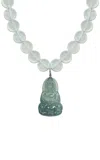 Jia Jia 14k Yellow Gold Jade Diamond Moon Goddess Moonstone Necklace In Green