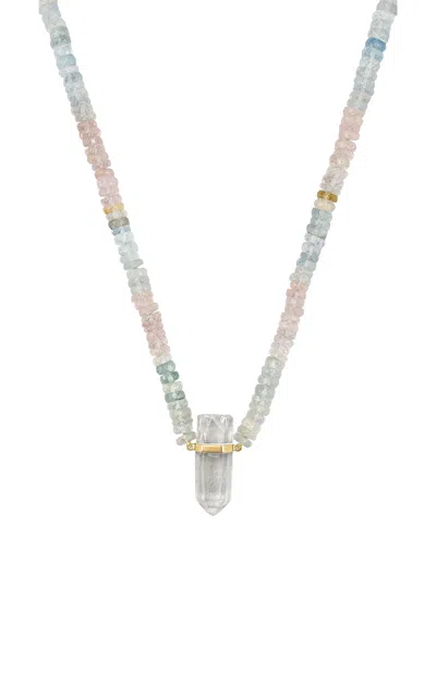 Jia Jia 14k Yellow Gold Morganite Crystal Quartz Charm Necklace In Pink