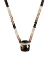 Jia Jia 14k Yellow Gold Smoky Quartz Diamond Necklace In Black