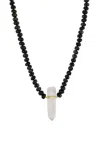 Jia Jia 14k Yellow Gold Tigers Eye Crystal Quartz Charm Necklace In Black
