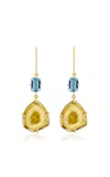 Jia Jia 14k Yellow Gold Treasure Aquamarine Citrus Tourmaline Earrings
