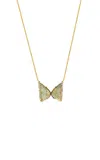 Jia Jia 14k Yellow Gold Treasure Aquamarine Diamond Butterfly Necklace In Blue