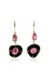 Jia Jia 14k Yellow Gold Treasure Pink Black Tourmaline Slice Earrings In Multi