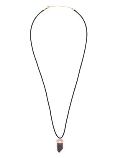JIA JIA 14KT ROSE GOLD SMOKY QUARTZ DIAMOND NECKLACE