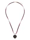 Jia Jia 14kt Yellow Gold Heart-pendant Ruby And Smoky Quartz Necklace In Red