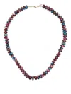 Jia Jia 14k Yellow Gold Dahlia Turquoise Bead Necklace In Pink