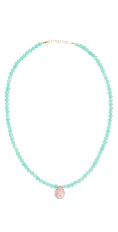 Jia Jia Amazonite Raindrop Necklace Blue/pink