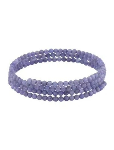 Pre-owned Jia Jia Bead Strand Triple Wrap Bracelet, 7.5" In Multicolor